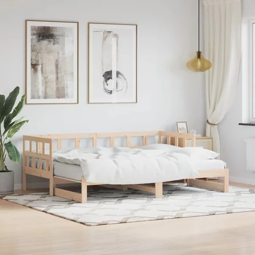 vidaXL Dnevni krevet na razvlačenje 90 x 190 cm od masivne borovine