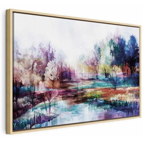  Slika - World in Paints (1 Part) Wide 90x60 U prirodnom drvenom okviru Cijene