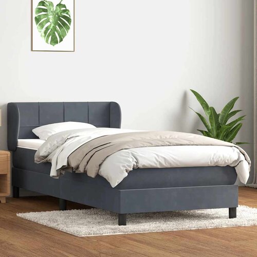 vidaXL Box spring krevet s madracem tamnosivi 80 x 220 cm baršunasti Cene