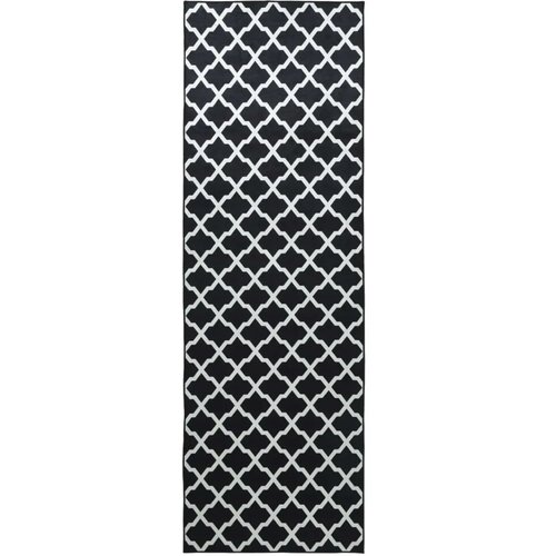  Traka za tepih LESAKA Crno i bijelo 80 x 100 cm - Crno-bijeli rombičasti uzorak 80 x 100 cm Slike