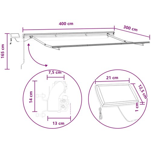  Povlačivi tende Pijesak 400 &amp;times; 300 cm Tkanina i Aluminij Slike