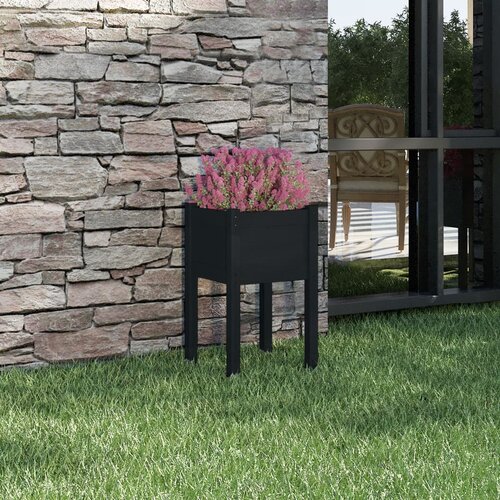 vidaXL Vrtna sadilica crna 40 x 40 x 70 cm od masivne borovine Cijene