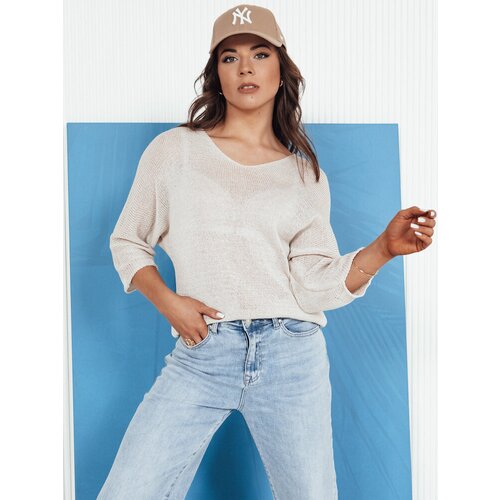 DStreet Sweter damski ażurowy ANNIS beżowy Slike