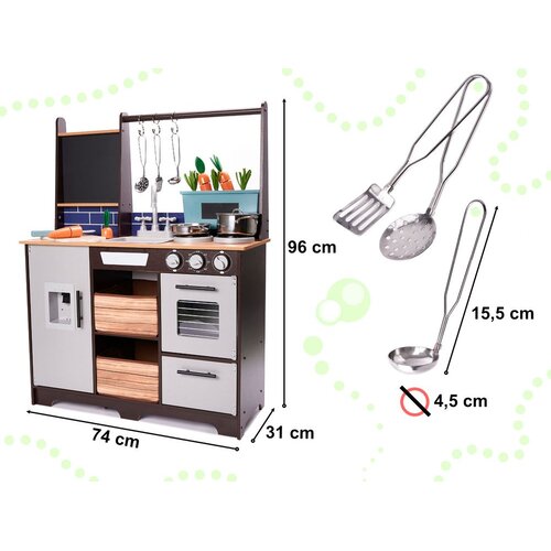  Dječja drvena kuhinja s dodacima LOFT XXL 96cm Slike