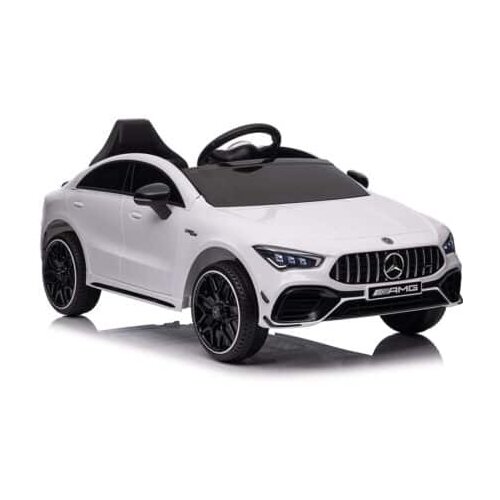 Dečiji auto Mercedes CLA 45 AMG sa kožnim sedištem i mekanim gumama - beli Slike