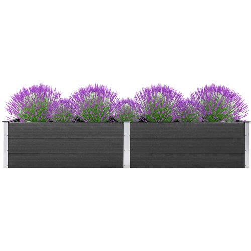 vidaXL Visoka greda 200x100x54 cm WPC siva Cene