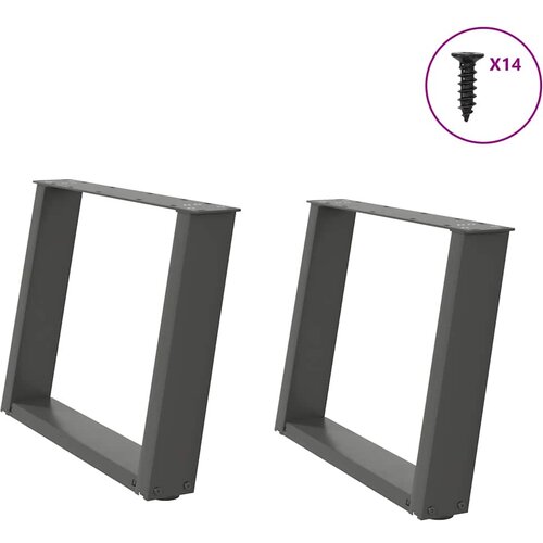  Noge za klub stolić U-oblik 2 kom antracit 60 x (42-43) cm čelik Cene