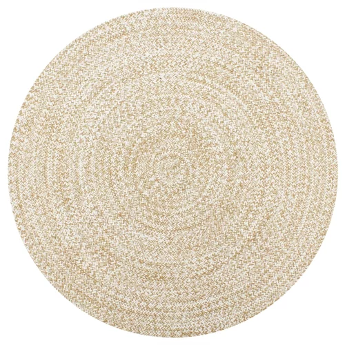  Ručno rađeni tepih od jute bijele i prirodne boje 150 cm