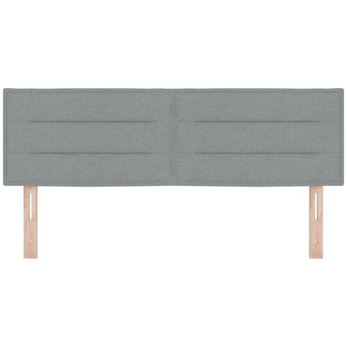  LED glava kreveta s LED trakama Svijetlo siva 160 cm tkanina Slike
