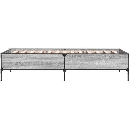 VidaXL Okvir za krevet boja hrasta 75x190 cm konstruirano drvo i metal Slike