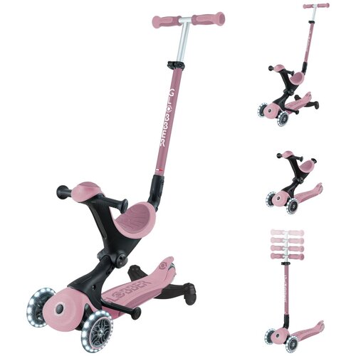 Globber romobil GO UP deluxe 360&amp;deg; sklopivi, svjetleći kotači ružičasta Slike