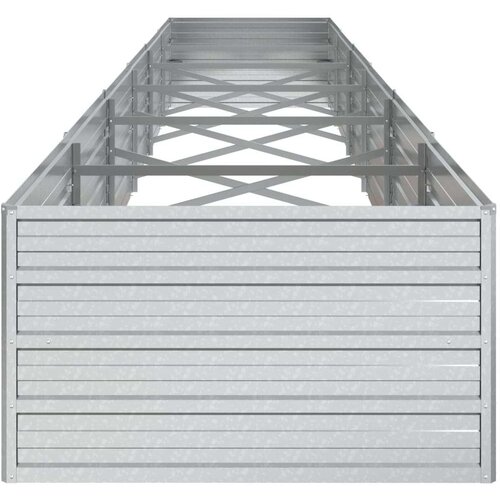 VidaXL Povi&amp;scaron;ena vrtna gredica 480 x 80 x 45 cm pocinčani čelik srebrna Slike