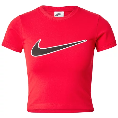 Nike Sportswear Majica ognjeno rdeča / črna / bela