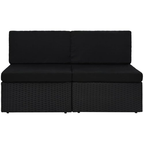 Maison Chic Sekcijski kavč - Sofa - Kanape dvosed poli ratan črn, (21726906) Cene