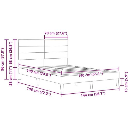  Okvir za krevet Sivo-smeđa 140 x 190 cm tkanina - Sivo-smeđa 140 x 190 cm Slike