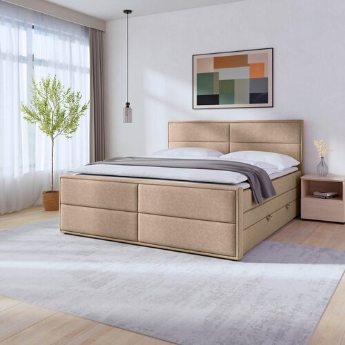 Livetastic BOXSPRING POSTELJA 180 cm x 200 cm , les, kovina, umetna masa, tekstil, karton, leseni material naravne barve Cene