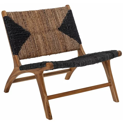 Bloomingville Crno-smeđa stolica s pletivom Grant -