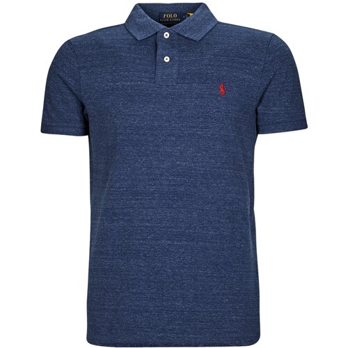 Polo Ralph Lauren Polo majice kratki rokavi POLO COUPE DROITE EN COTON BASIC MESH Modra Slike