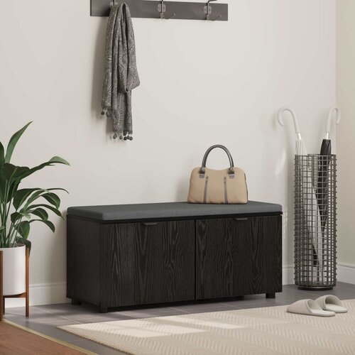  Klupa za hodnik s jastukom Crni Hrast 100 x 38 x 46 cm Cene