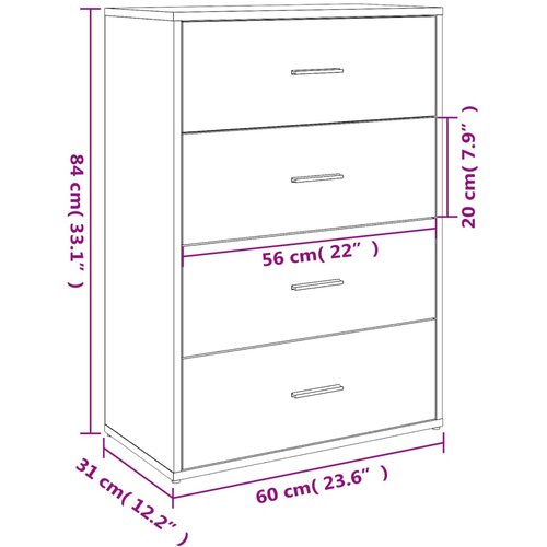  Komoda siva boja betona 60x31x84 cm od konstruiranog drva Slike