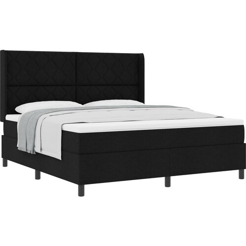 vidaXL Črna box spring postelja z vzmetnico, 180x200 cm, Tkanina, (22052741) Cene