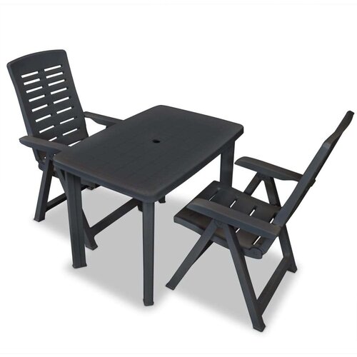 Bistro 3-dijelni bistro set od plastike antracit Cene
