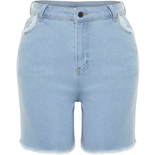 Trendyol Curve Light Blue Pocket and Hem Tassel Detail Mini Denim Shorts Cijene