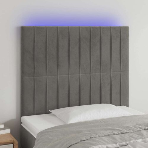  Posteljno vzglavje svetlo sivo 100x5x118/128 cm žamet, (20736842) Slike