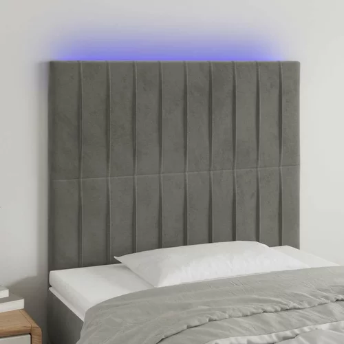  posteljno vzglavje svetlo sivo 100x5x118/128 cm žamet, (20736842)