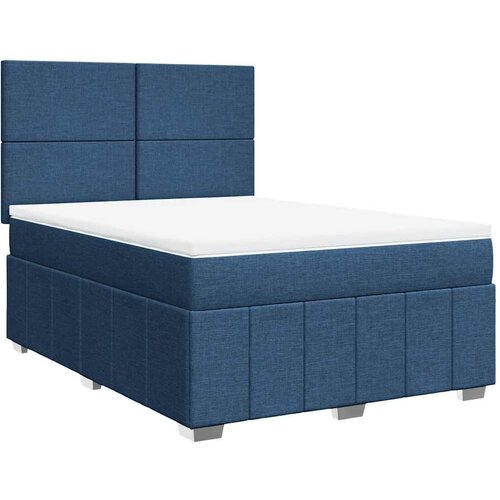 Maison Chic Box spring postelja - Vzmetna postelja z vzmetnico modra 140x190 cm blago SL5449, (21887393) Cene