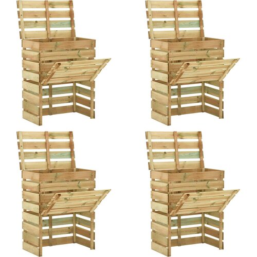  Komposter s letvicama 4 pcs Zelena 110 x 58 x 113 cm Slike