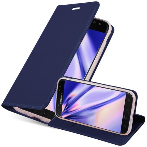 Cadorabo Samsung Galaxy J3 2017 v klasična temno modra - Za&scaron;čitni ovitek z magnetnim zapiranjem, stoječo funkcijo in režo za kartice, (20558527) Cene