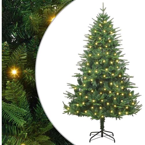 vidaXL Umjetno predsvijetljeno božićno drvce Zelena 180 cm PVC i PE Cijene