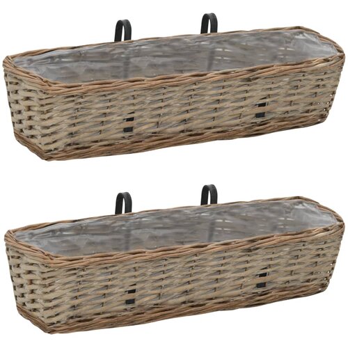 vidaXL Balkonsko cvetlično korito 2 kosa pleteno s PE obrobo 60 cm Cene