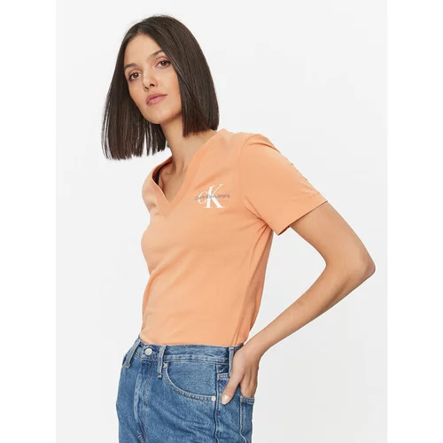 Calvin Klein Jeans Majica J20J221429 Oranžna Regular Fit