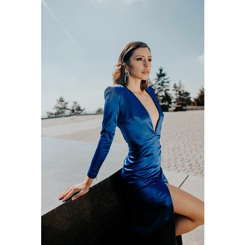 Mima Madžarac haljina famme fatale FF3696 - plava Cene