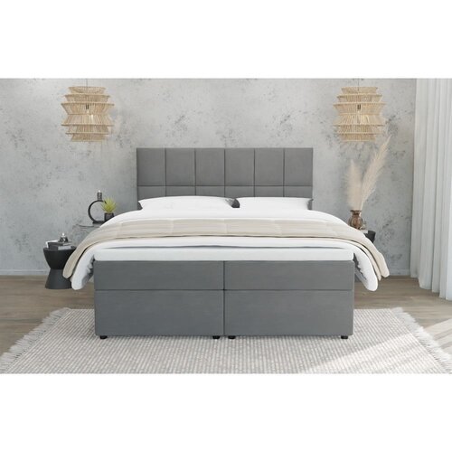 Ropez Sivi tapecirani bračni krevet s prostorom za odlaganje 180x200 cm Flip &amp;ndash; Slike