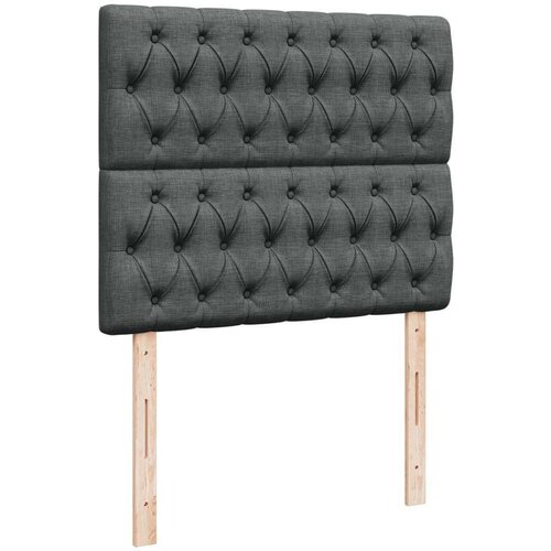 VidaXL Krevet s oprugama i madracem tamnosivi 120 x 200 cm od tkanine Slike