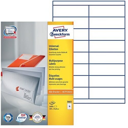 Avery Zweckform Univerzalne etikete 105 x 33,8 mm - 100/1 Slike