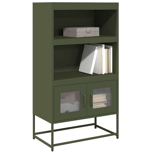 vidaXL Highboard Olive Green 68x39x123 cm Jeklo Cene