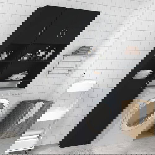 Furnova Kopalni&amp;scaron;ka omarica črna 32x25,5x190 cm iverna plo&amp;scaron;ča, (21947298) Slike
