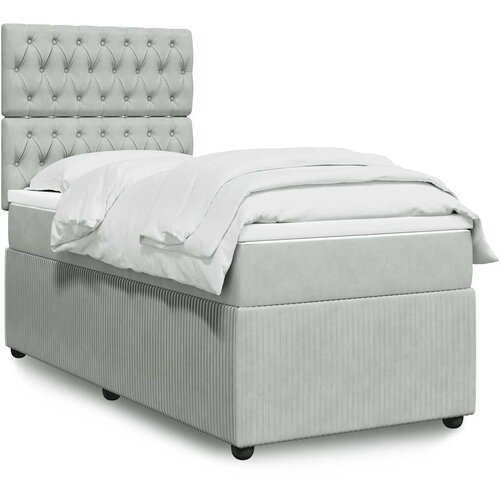  Box spring krevet s madracem svjetlosivi 90x190 cm bar&scaron;unasti Cijene