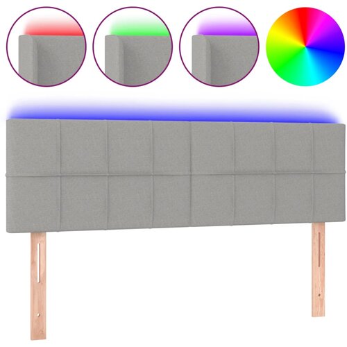  LED uzglavlje svjetlosivo 144 x 5 x 78/88 cm od tkanine Slike