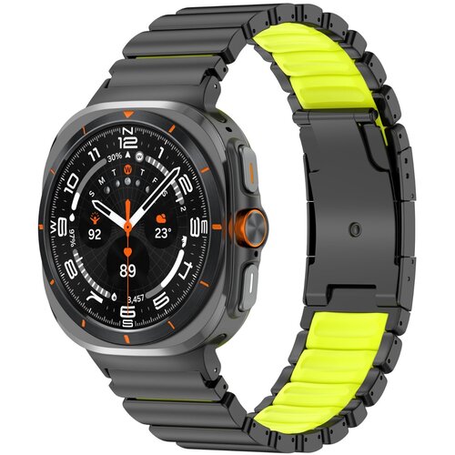 INF Titaniumski Pas Združljiv s Samsung Watch8/8c 47mm Classic Ultra Black+Green, (5000264461) Cene