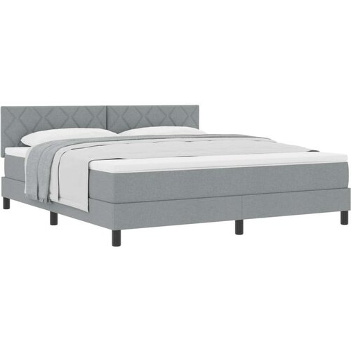 vidaXL Box Spring Krevet s Madracem Svijetlo Siva 180x200 cm Tkanina Cijene