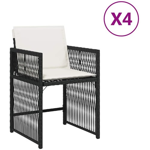 Maison Chic Vrtni stoli - Stol za vrt z blazinami 4 kosi črn poli ratan JS2223, (21876704) Slike