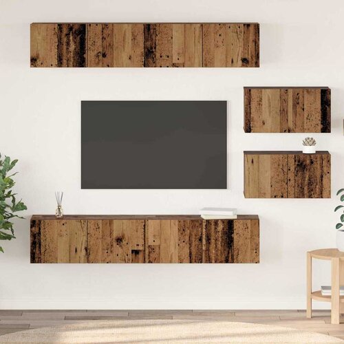 vidaXL Set TV stalka 6 pcs Staro drvo Srednja Konstruirano drvo Cijene
