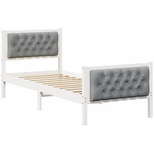  Krevetna konstrukcija s uzglavljem Svijetlo siva 80 x 200 cm Bijela Slike
