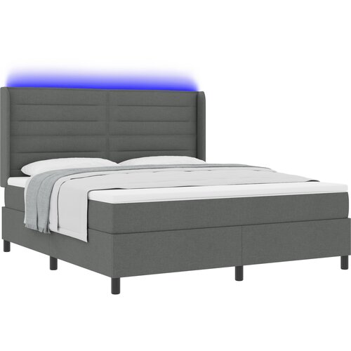 vidaXL LED Box Spring Krevet Tamno siva 180 x 200 cm tkanina Cene