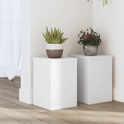 Furnova Stojalo za rastline 2 kosa belo 20x20x30 cm inženirski les, (21920655) Slike